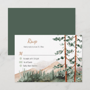 Cartons Réponse Forêt de montagnes rustique Épinette Arbres de pin