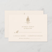 Cartons Réponse Forêt d'or moderne Mariage rustique (Devant / Derrière)