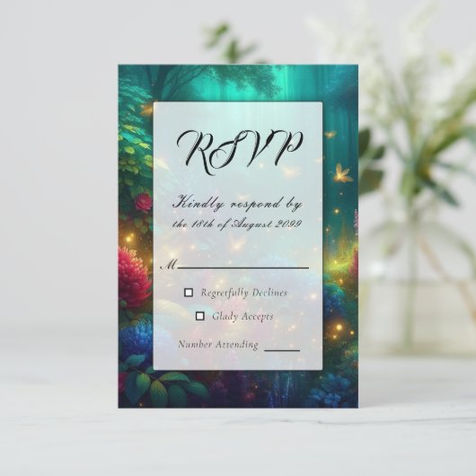 Cartons Réponse Forêt enchantée de bijoux radiants (Debout devant)