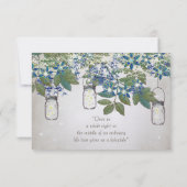 Cartons Réponse Forêt enchantée Mason Jar Bleu Argent vert (Dos)