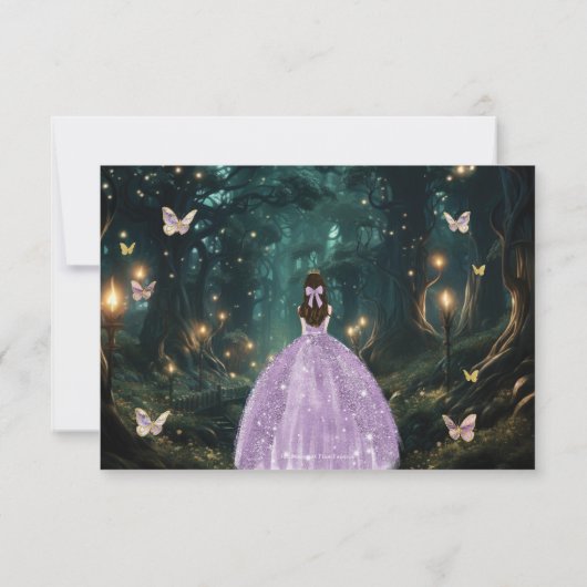 Cartons Réponse Forêt enchantée Robe Lilac violet Quinceañera (Dos)