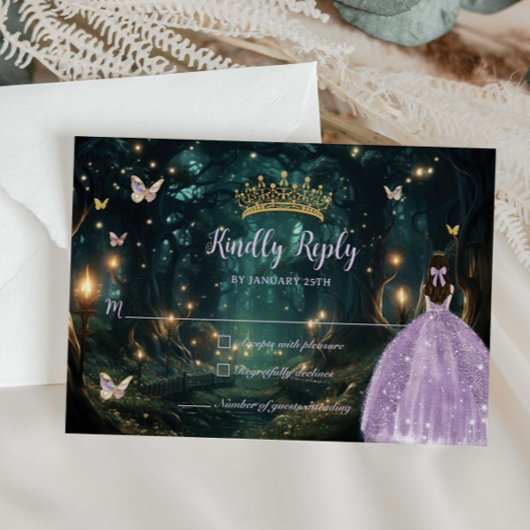 Cartons Réponse Forêt enchantée Robe Lilac violet Quinceañera