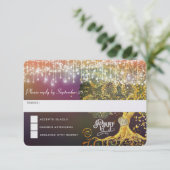 Cartons Réponse Forêt Mason Jar Fairytale Violet et Mariage d'or (Debout devant)