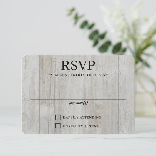 Cartons Réponse Forêt Noire rustique (Debout devant)