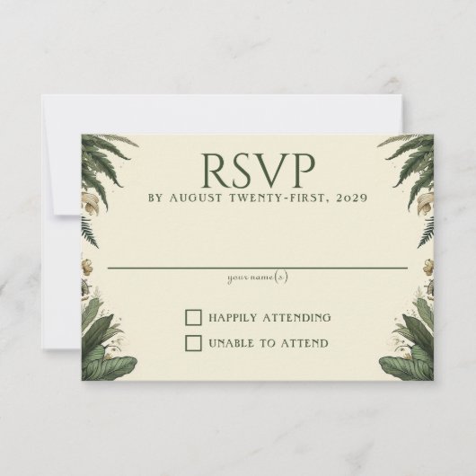 Cartons Réponse Forêt vintage enchantée (Devant)