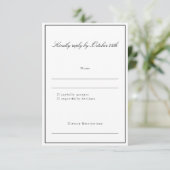 Cartons Réponse Formal Classic Border Script Mariage élégant (Debout devant)