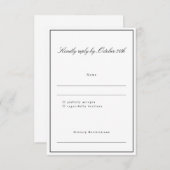 Cartons Réponse Formal Classic Border Script Mariage élégant (Devant / Derrière)