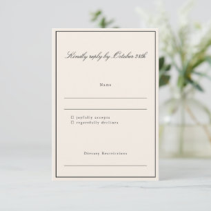 Cartons Réponse Formal Classic Bordure Script élégant Mariage ivoi