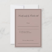 Cartons Réponse Formal Classic Bordure Script Élégant Mariage Mauv (Devant)