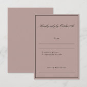 Cartons Réponse Formal Classic Bordure Script Élégant Mariage Mauv (Devant / Derrière)