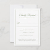 Cartons Réponse Formal Classic Sage Green Monogram Script Wedding (Devant)