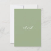 Cartons Réponse Formal Classic Sage Green Monogram Script Wedding (Dos)