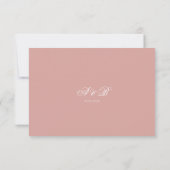 Cartons Réponse Formal Dusty Rose Border Monogram Script Wedding (Dos)