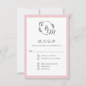 Cartons Réponse Formal Elegant Simple Moderne Dusty Mariage rose (Devant)