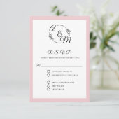 Cartons Réponse Formal Elegant Simple Moderne Dusty Mariage rose (Debout devant)