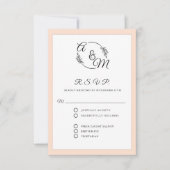 Cartons Réponse Formal Elegant Simple Moderne Mariage rose (Devant)