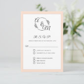 Cartons Réponse Formal Elegant Simple Moderne Mariage rose (Debout devant)