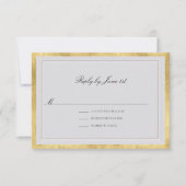Cartons Réponse Formal Modern Classic Elevated Ivory Gold Wedding (Devant)