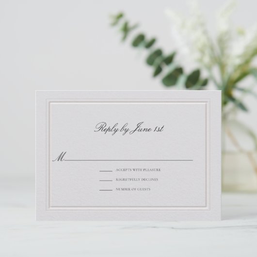 Cartons Réponse Formal Modern Classic Elevated Ivory Sm Wedding (Debout devant)