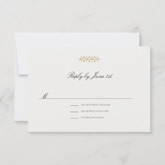 Cartons Réponse Formal Modern Classic Golden Lys Ivory Wedding (Devant)