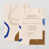 Cartons Réponse Formes Abstraites contemporaines Art Blue Tan Mari (Devant / Derrière)