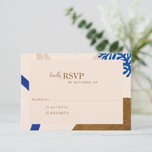Cartons Réponse Formes Abstraites modernes Mariage bleu sable