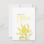 Cartons Réponse Formule de repas Mariage à la tulipe jaune leucade (Devant)