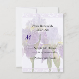 Cartons Réponse Fournitures de Mariage de Lavender Iris Couple