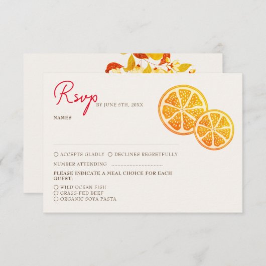 Cartons Réponse Fraîcheur Citrus Foliage Mariage (Devant / Derrière)