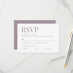 Cartons Réponse Français Lilac Scan Qr Code Mariage de choix de re