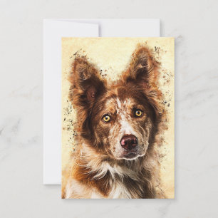 Cartons Réponse Frontière Amoureux des chiens Collie Art