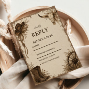 Cartons Réponse Frontière Prairie Élégant Rustique