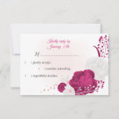 Cartons Réponse fuchsia romantique et fleurs blanches botanique (Devant)