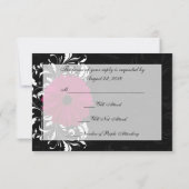Cartons Réponse Fuchsia Scroll Gerbera Daisy avec noir et blanc (Dos)