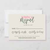 Cartons Réponse Fun manuscrit Whimsical Funky Mariage unique (Devant)