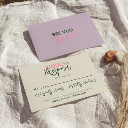 Cartons Réponse Fun manuscrit Whimsical Funky Mariage unique