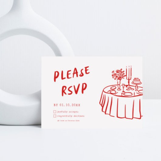 Cartons Réponse Funky Fun Moderne Rétro QR Code Mariage