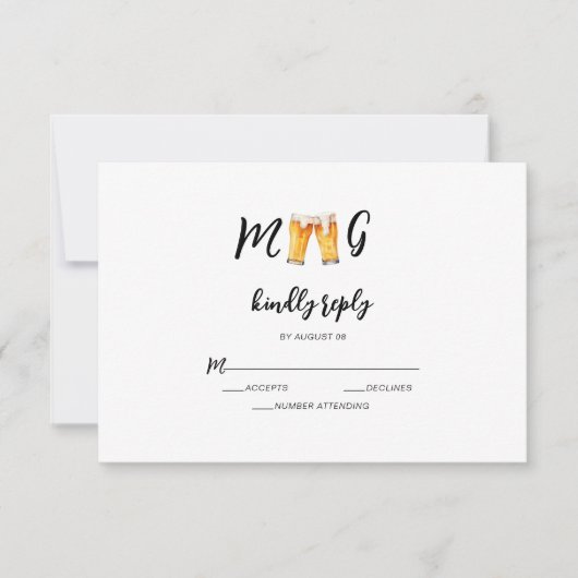 Cartons Réponse Funny Nothing Fancy Love Bière Décontracté Mariage (Devant)