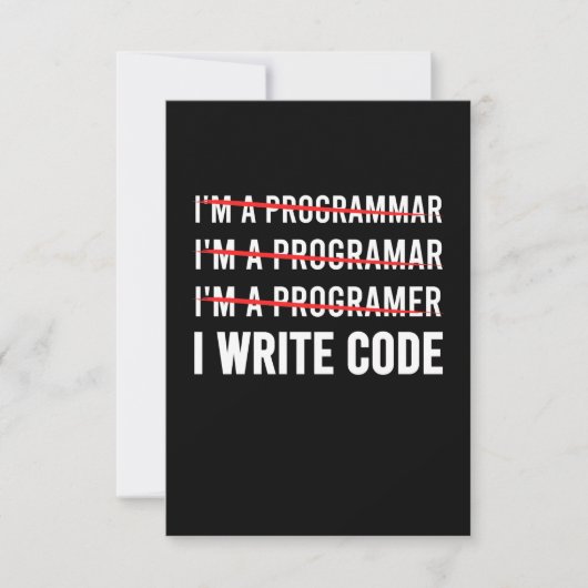 Cartons Réponse Funny Programmer I Wite Code (Devant)