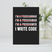Cartons Réponse Funny Programmer I Wite Code (Debout devant)