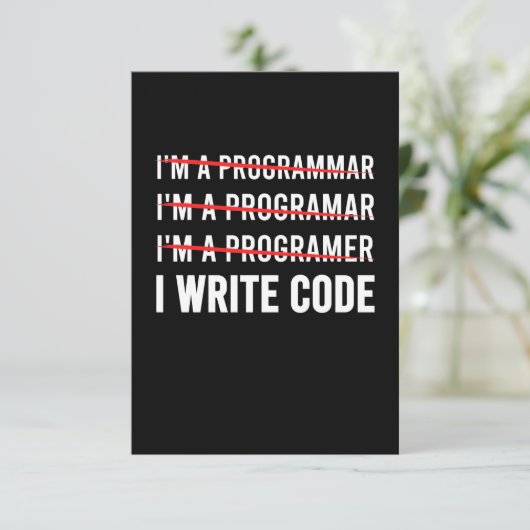 Cartons Réponse Funny Programmer I Wite Code (Debout devant)