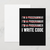 Cartons Réponse Funny Programmer I Wite Code (Devant / Derrière)