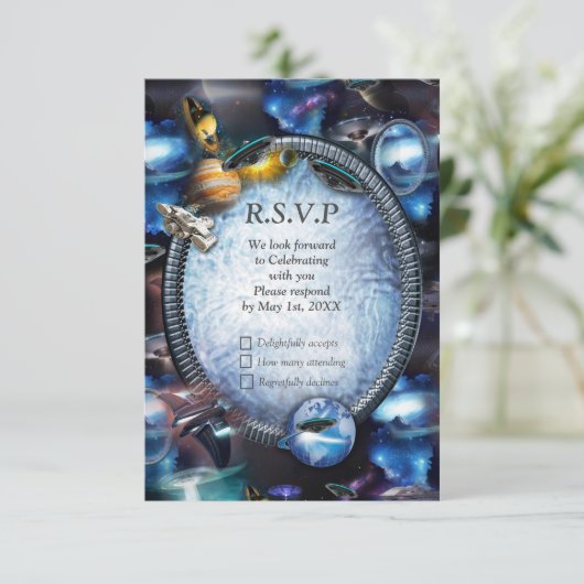 Cartons Réponse Galaxie visiteurs dans l'espace (Debout devant)