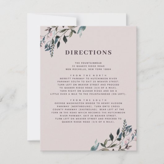 Cartons Réponse Garden Crest Mauve Purple Mariage Instructions Inf (Devant)