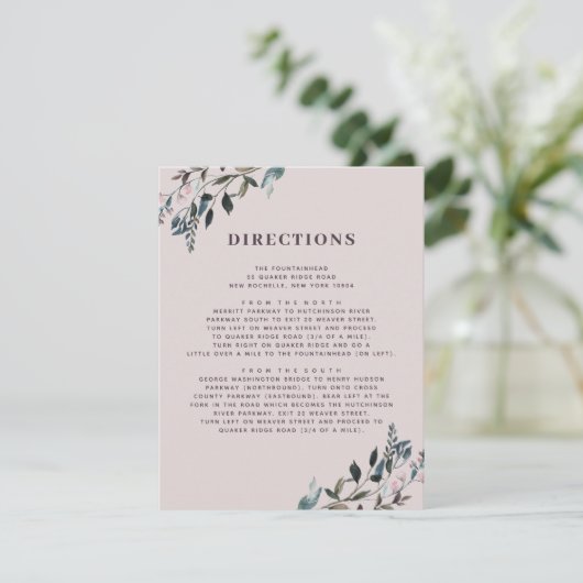 Cartons Réponse Garden Crest Mauve Purple Mariage Instructions Inf (Debout devant)