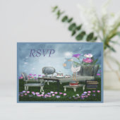 Cartons Réponse Garden Tea Party Apportez un livre Baby shower RSV (Debout devant)