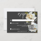 Cartons Réponse Gardenias blanches modernes sur Black Sparkle QR C (Devant)