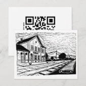 Cartons Réponse Gare de Lovrin Linogravure (Devant / Derrière)