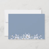 Cartons Réponse Garlande florale blanche et bijoux mariage bleu po (Dos)