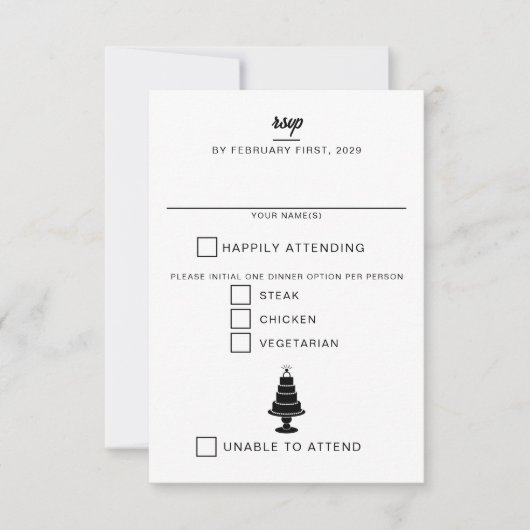 Cartons Réponse Gâteau mariage (Devant)